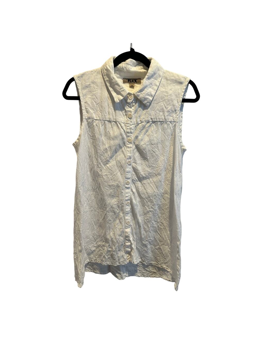 Flax W’s Tunic Tank Button Front White Size Small